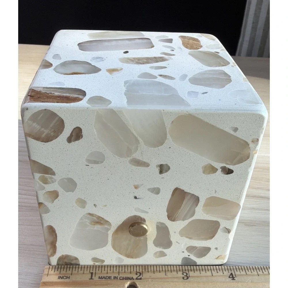 T10~ NIB Fong Light Rock Night Light Tans Neutral Colors Decor